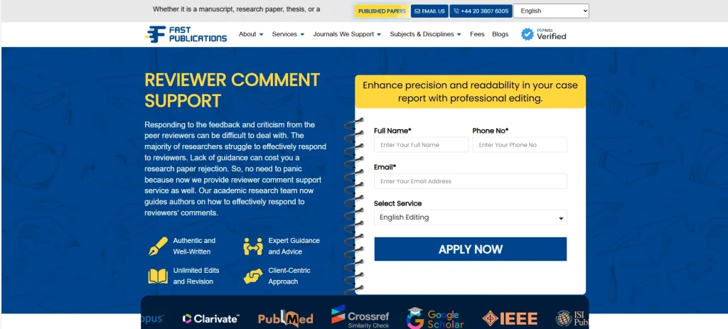 How Fast Publications Supports Authors with Reviewer Comments