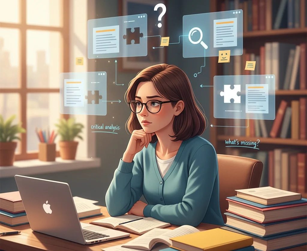 a researcher identifying a gap in existing knowledge.