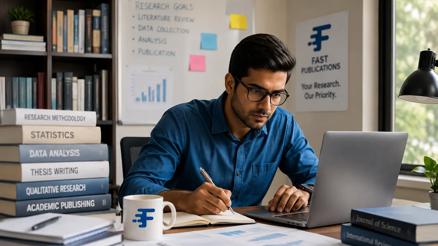Researcher working with Fast Publications
