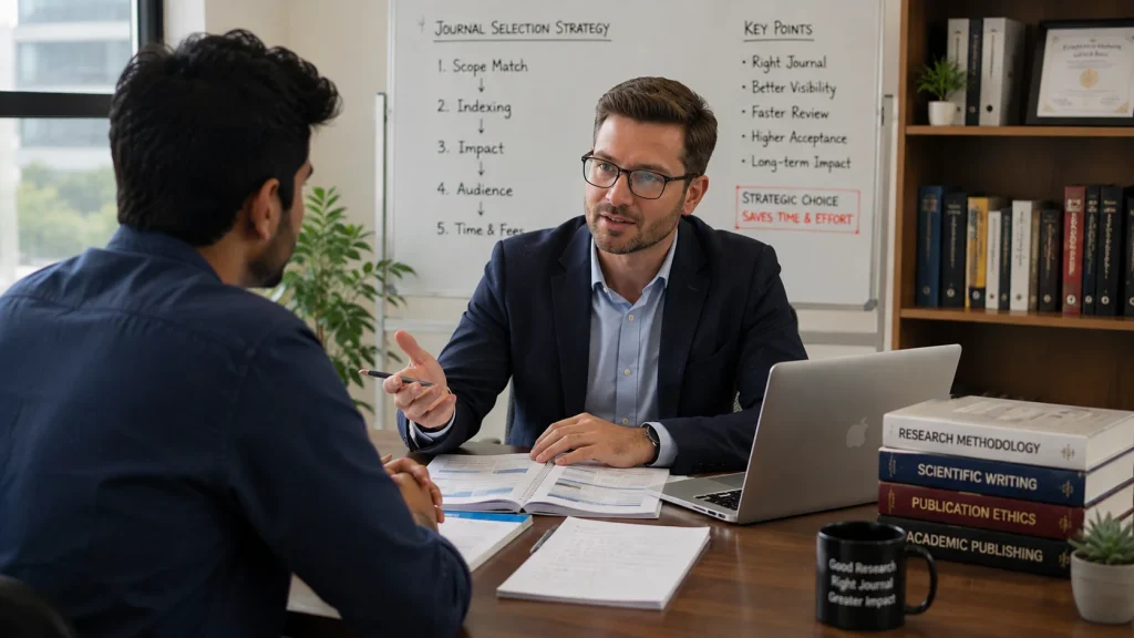 Professional advising researcher on journal selection