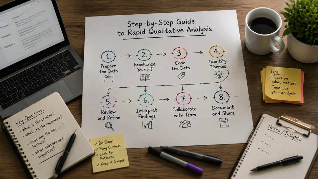 Step-by-step rapid qualitative analysis workflow