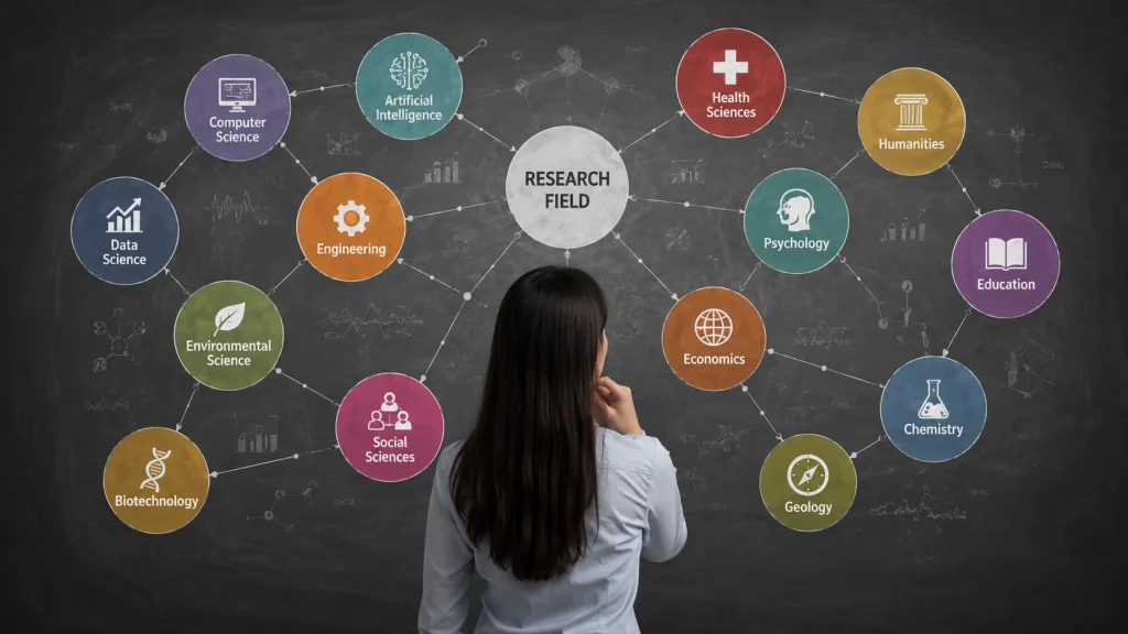Researcher identifying academic field