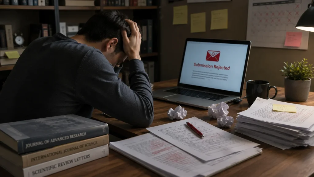 Researcher facing journal rejection