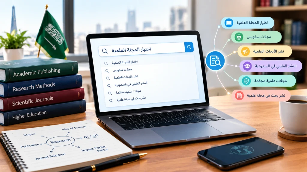 Arabic academic search terms for journal selection and research publishing