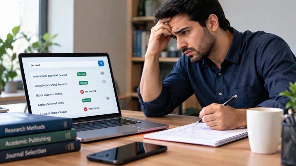 Researcher avoiding journal selection mistakes