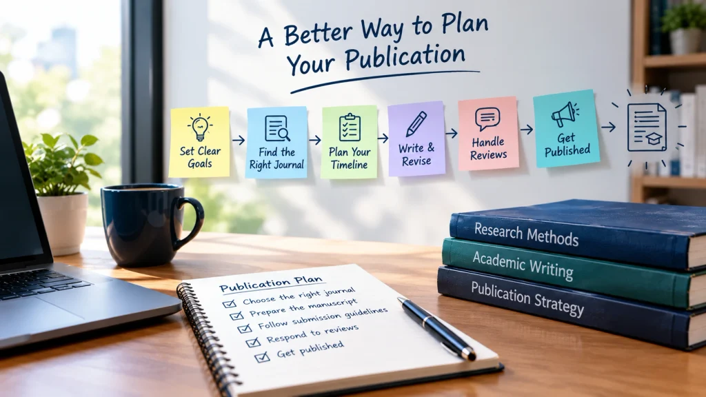 Conceptual illustration of academic publication planning