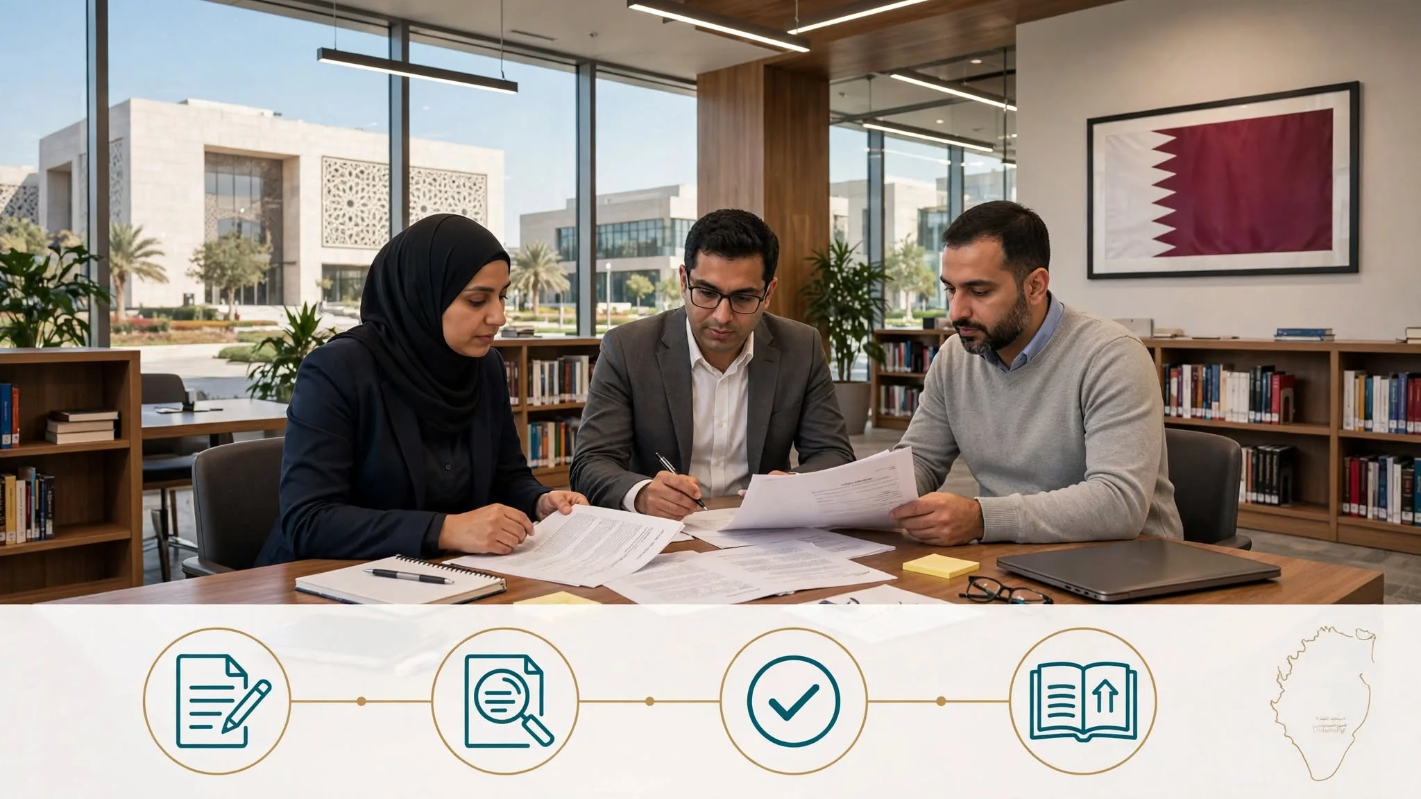 Scopus publication timeline in Qatar with researchers