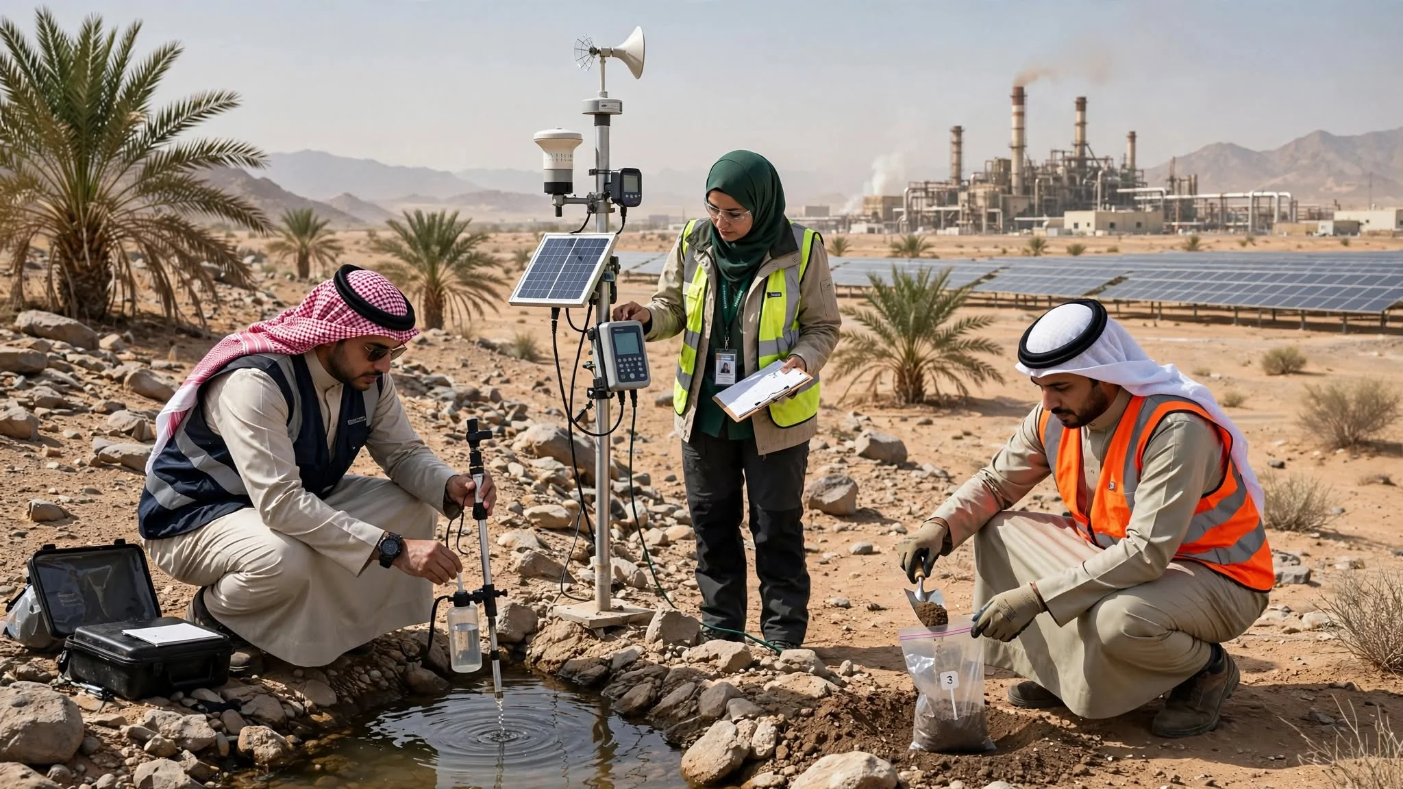 Saudi researchers water climate pollution field research